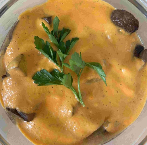 Emincé de poulet en sauce Stroganov et pommes de terre au four - Lundi